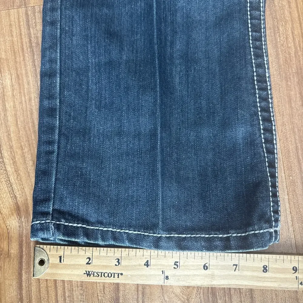 Request Y2K‎ Jeans Men 36x30 Flap Pockets Rivets Straight Fade Whiskers